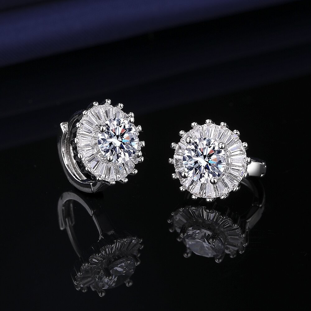 Holiday, Daily Occasion Copper Material 1 Pair Elegant Modern Style Geometric Plating Copper Zircon Earrings