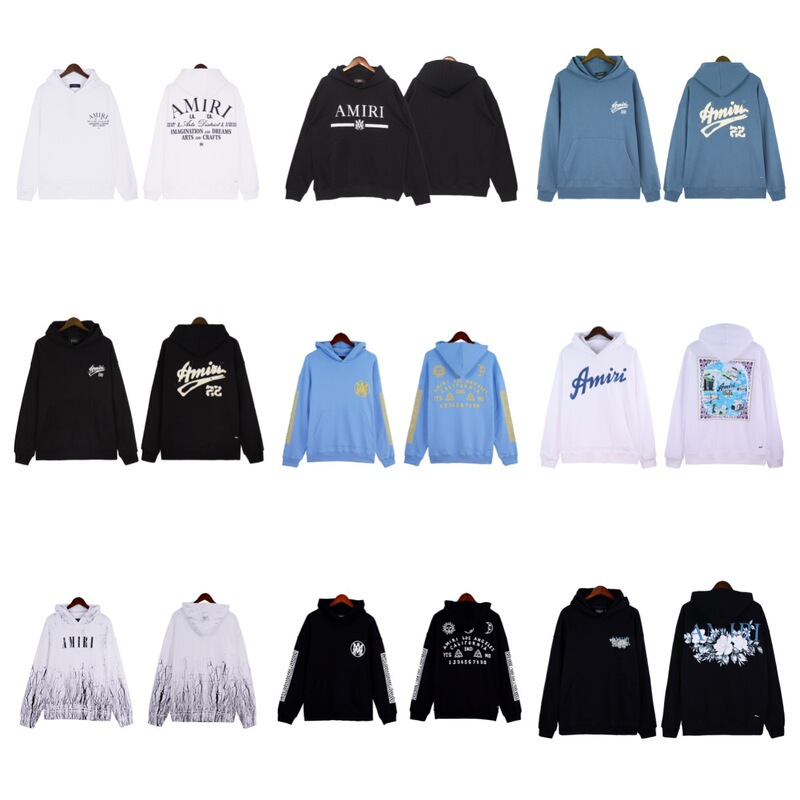 Cross-Border Amiri Trendy Brand Unisex Men's and Women's Same Style Pure Cotton Loose Large Size Hoodie Sports Suit Sweatshirt
