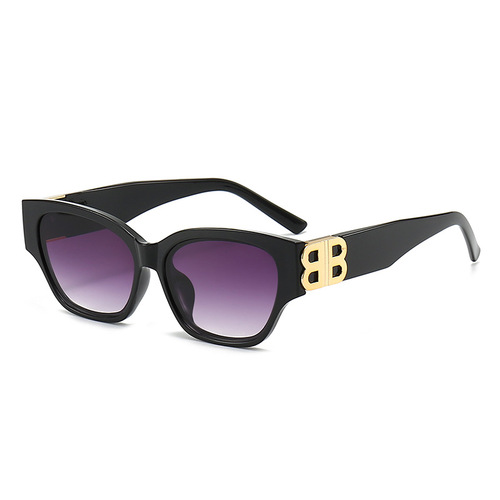 B欧美风三角猫眼太阳眼镜23新款潮凹造型时尚街拍墨镜女ins太阳镜