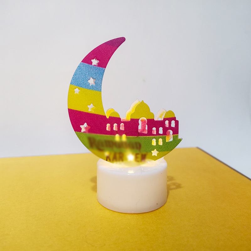 Nueva lámpara de vela electrónica LED iluminación creativa iluminación de atmósfera decoración pequeña lámpara de color hierro forjado estrella de modelado lámpara de noche