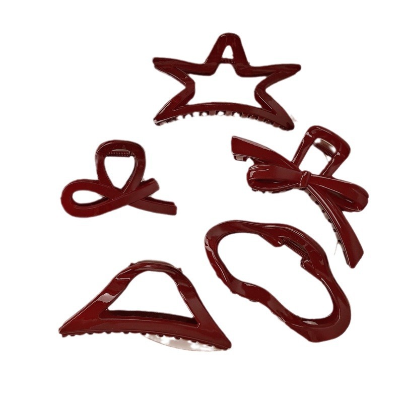 Fiesta festiva anchora clip rojo de cabello de cabeza detrás clip de agarre de cabello de tiburón grande clip de cabello de tarjeta de cabello para mujeres