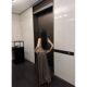5werkwen Glow Satin Thin Waist Skirt Draped Edge Irregular Pleated Skirt
