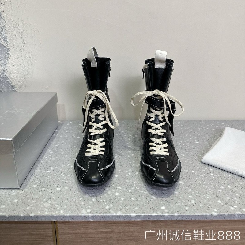 顶版漫步拳击靴女走秀款德训休闲靴绒面美拉德短筒女靴运动风复古|undefined