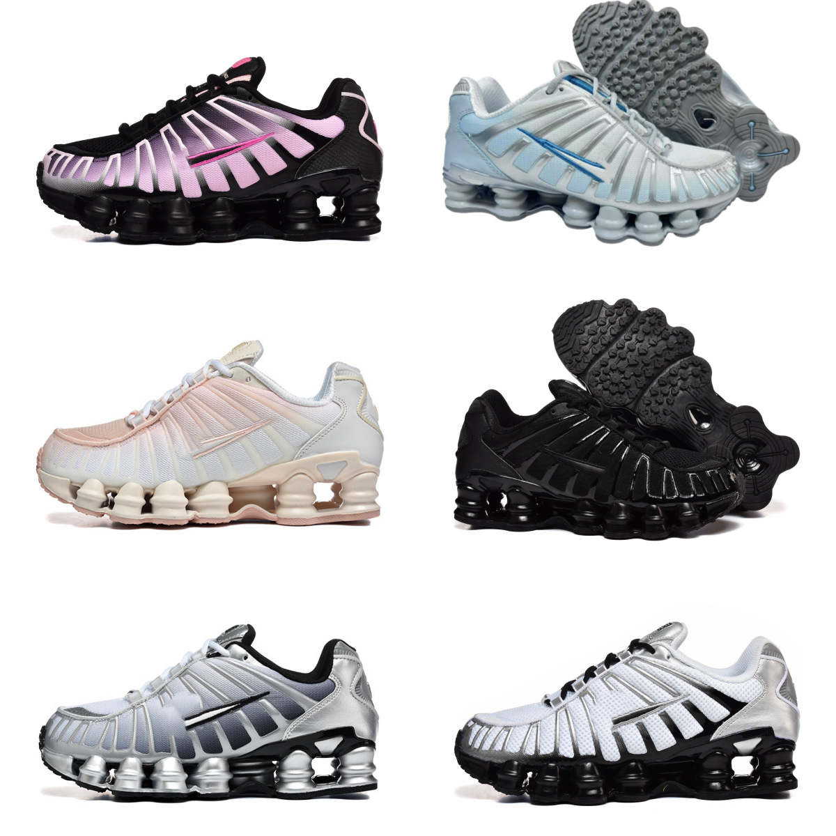 Men's Trendy and Cool Versatile Outdoor Sports Shoes with Half-Size Temperature-Changing White Tl Air Cushion, 13 Pillars, Suitable for Both Men and Women