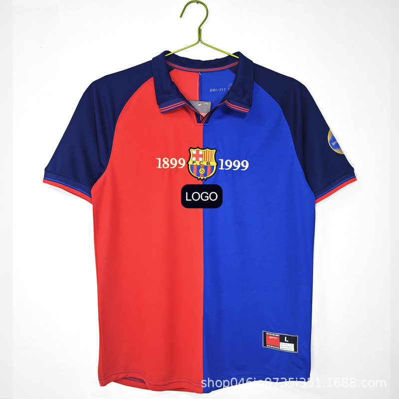 Vintage Barcelona football jersey, classic Barcelona shirt, genuine cross-border exclusive, high-quality wholesale, customizable with numbers