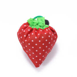 草莓水果可折叠购物袋 便携宣传环保方便带 可印LOGO礼品收纳包
