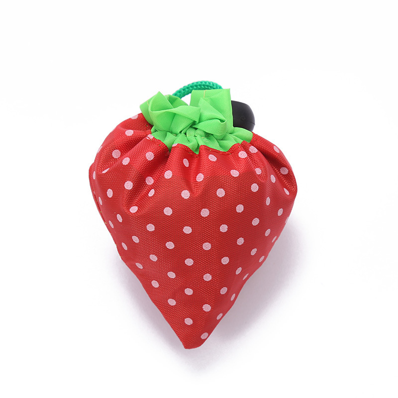 Strawberry Fruit Foldable Shopping Bag Portable Promotional and Environmental Convenient with Printable LOGO Gift Storage Bag