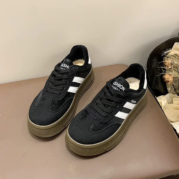 Зимние ботинки на платформе, утепленные кроссовки, универсальная повседневная обувь