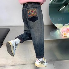 女童加绒裤子冬装2024新款洋气儿童牛仔裤秋冬款小女孩加厚冬季潮