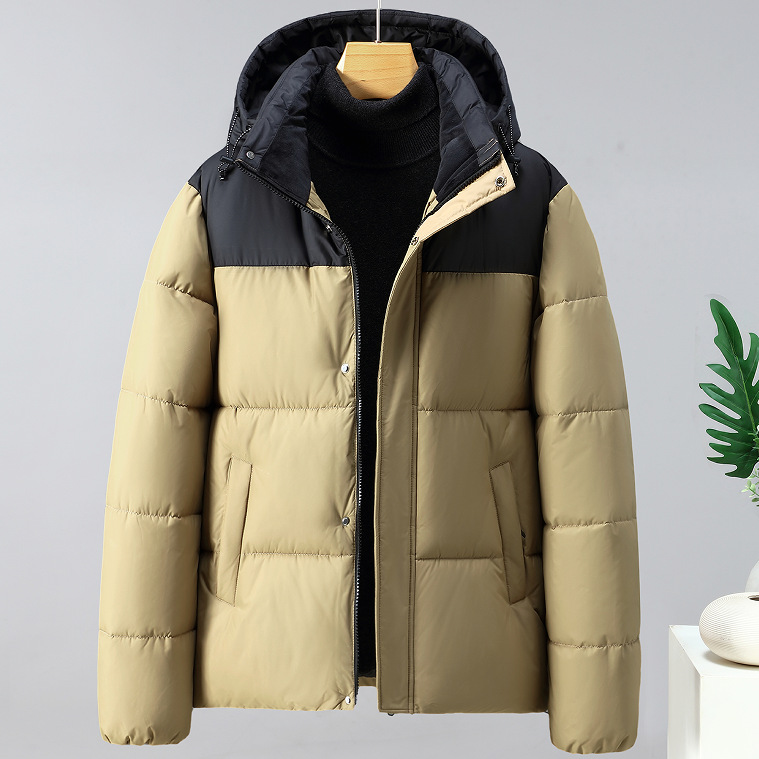 Men's Clothing outdoor Silk cotton cotton jacket winter men's short stand collar outdoor color matching cotton jacket sports jacket batch_voghion.com