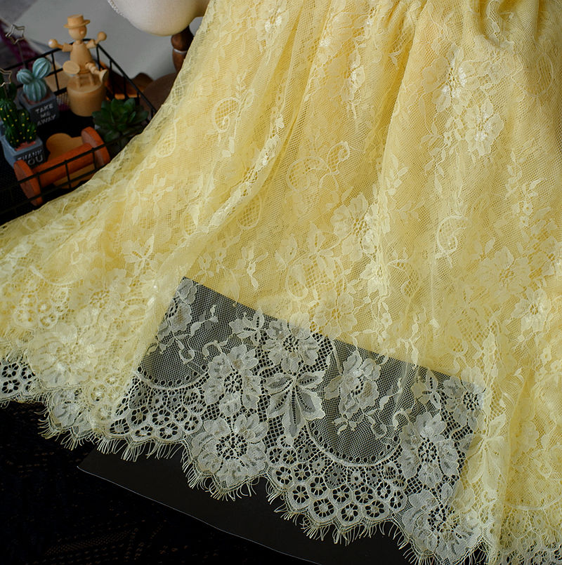 1.5 M × 3m pestañas suaves tela de encaje DIY ropa falda cortina de escritorio tela de fondo decoración