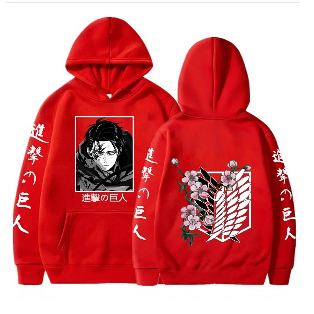 Popular Anime Attack on Titan Plus Size Hoodie Levi Graphic Hooded…