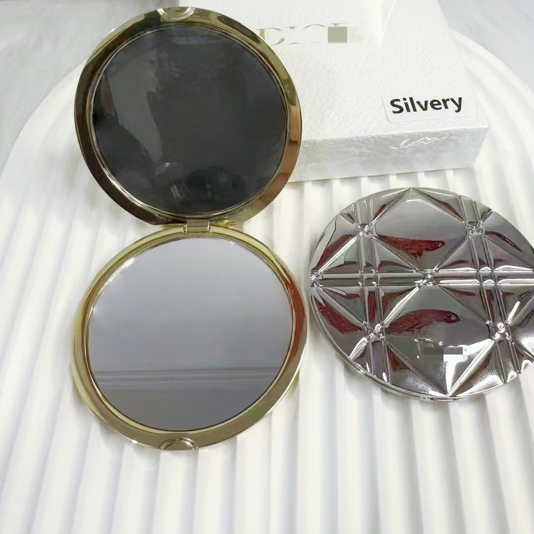 2026 New Model Diamond Pattern Makeup Mirror, Metal Double-Sided 
