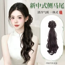 假发辫子女仿真式抓夹古风汉服马新中式旗袍国风微卷低造型