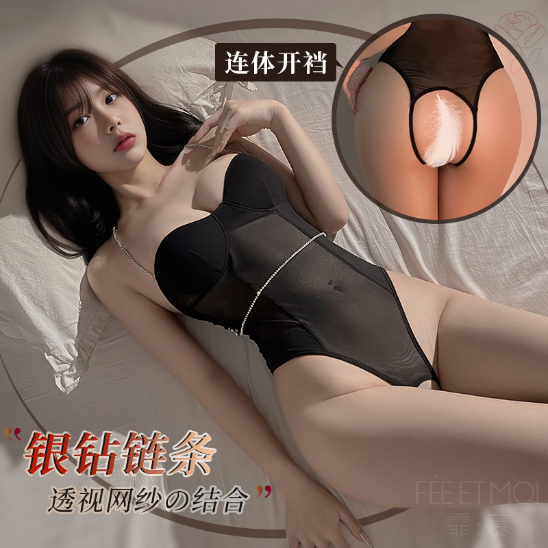 이무면 패드 가슴 지원 백리스 오픈 가랑이 점프 수트 섹시한 란제리 섹시한 유니폼 유혹 순수한 욕망 파자마 6315