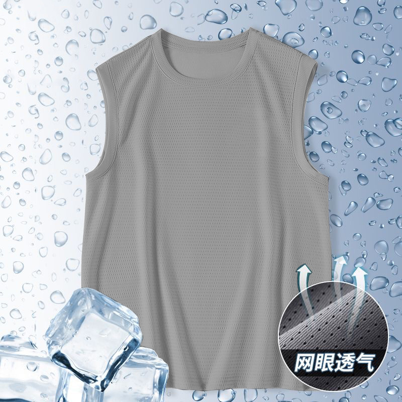 2026 chaleco de hombro de verano hombre deportivo suelto sin mangas malla transpirable camiseta de hombro de secado rápido fábrica directa