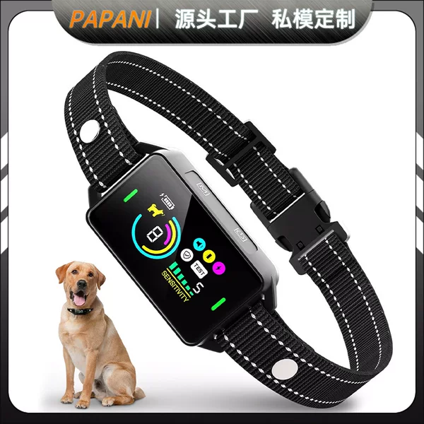 New LCD color screen bark stopper three-axis intelligent identification collar bark stopper training electric shock collar pet supplies