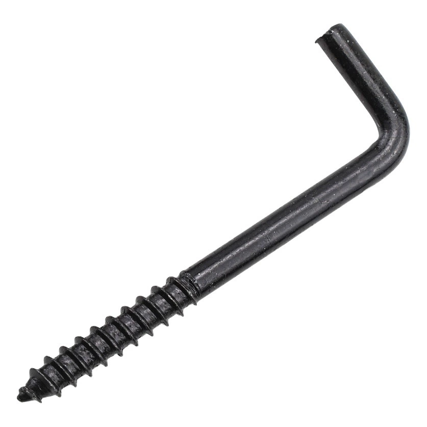 Гальванический черный цинковый L-образный крючок с семью словами, прямой угол, крючок с 7 словами, Самонарезающий винт, крючок под прямым углом, подвесной гвоздь M2.5/M3.4/M4.7