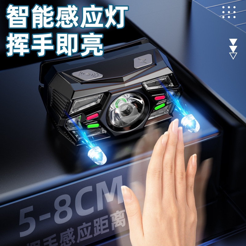 Nuevos faros LED de pesca, faros de inducción de swing, auriculares recargables, mini faros para correr nocturno al por mayor