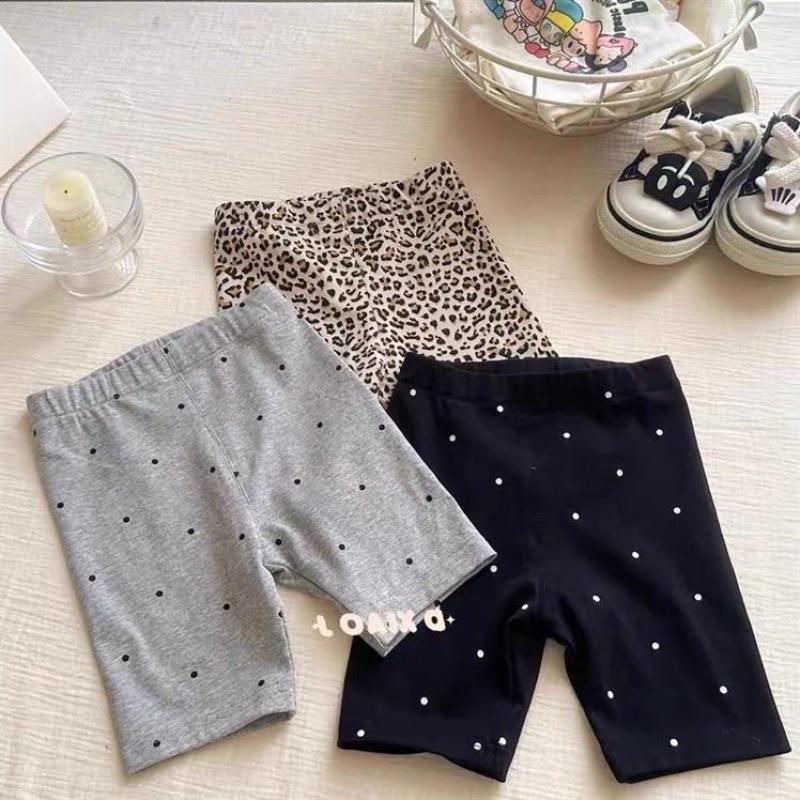Girls' Summer Thin Leggings, Korean Style Fashionable Elastic Five-Point Pants for Baby Girls, 2025 New Fashionable Shorts