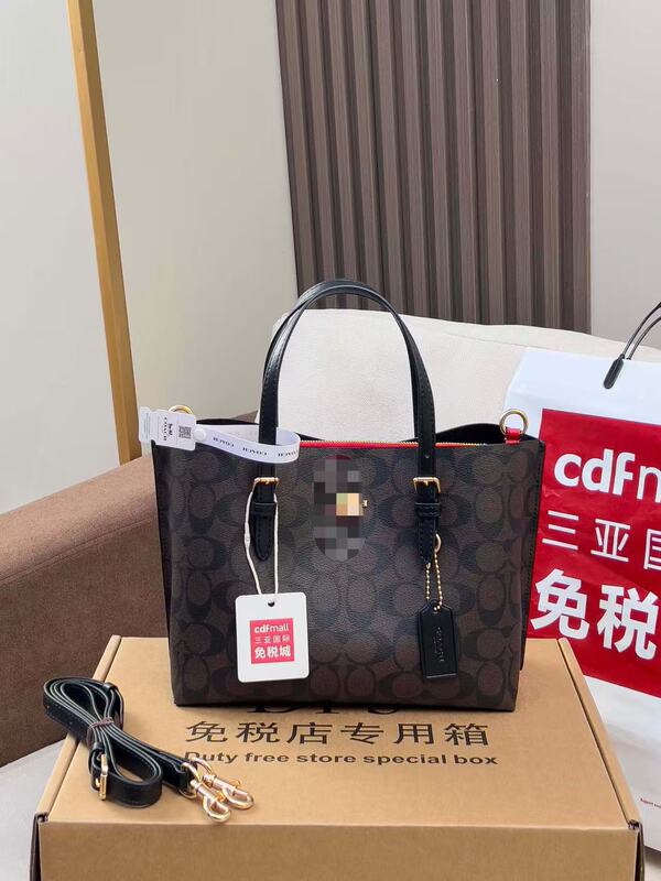 C家蔻家Mollie 25茉莉单肩包手提包斜跨真皮女包带暗标托特购物袋|undefined