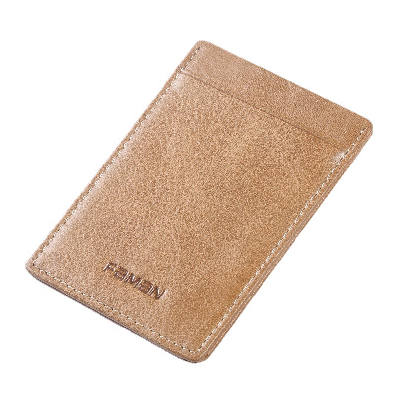 Fábrica al por mayor bolsas de tarjetas ultra delgadas de cuero para hombres bolsas de tarjetas de crédito compactas de tarjetas de autobús mini