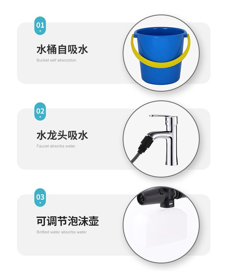 Rechargeable High-Pressure Car Wash Water Gun, Wireless Portable Car Washer with Foam Pot, Garden Washing and Watering Tool Wholesale