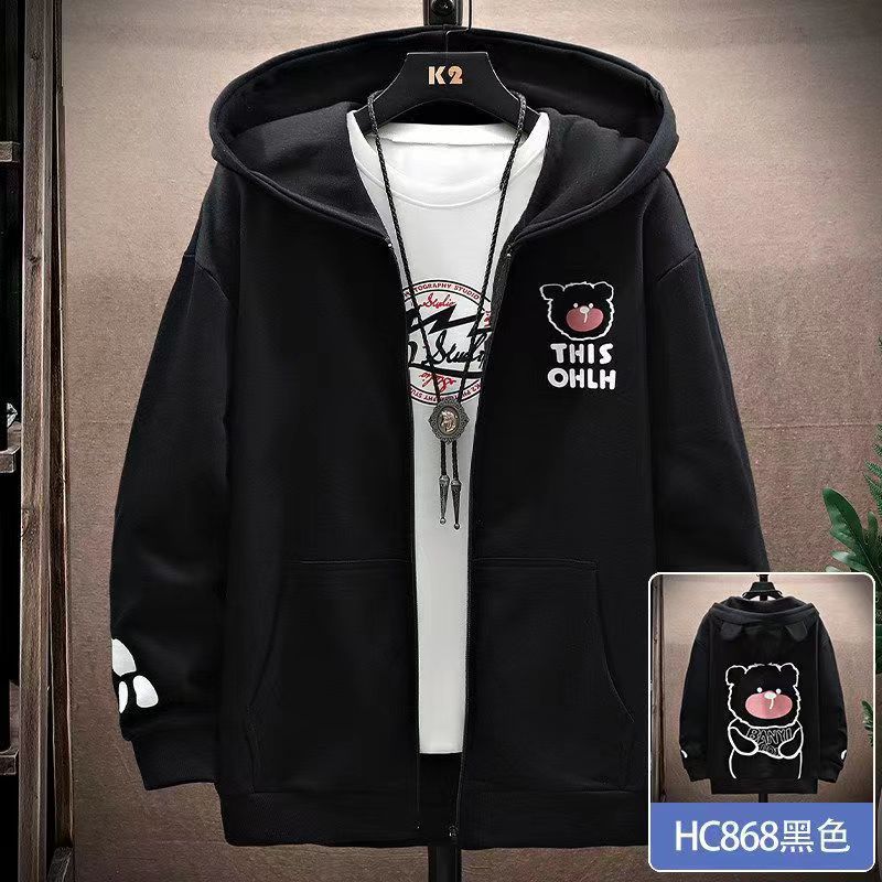 Primavera y otoño abrigo de mezclilla de los hombres de estilo coreano SLIM-Fit guapo casual Top Otoño e Invierno chaqueta ropa de moda ropa de los hombres