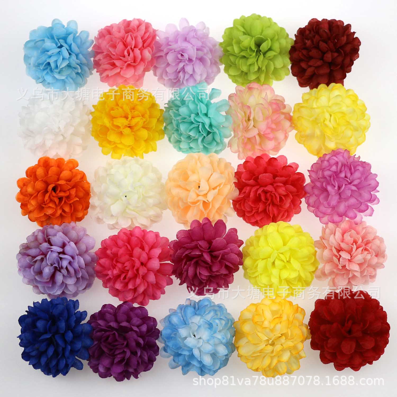 5cm仿真绢花欧式色系小球菊花头DIY簪花汉服头饰发箍装饰配件假花