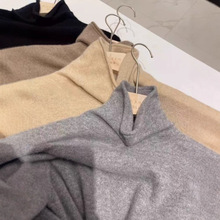 法式堆堆高领内搭卷边羊毛针织衫女秋冬打底毛衣感可外穿上衣