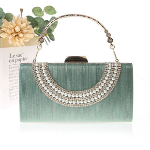 New Arrival Portable rhinestone Bag Celebrity Banquet Bag Elegant Long Clutch Bag Dress Matching Wedding Bag Practical 1209