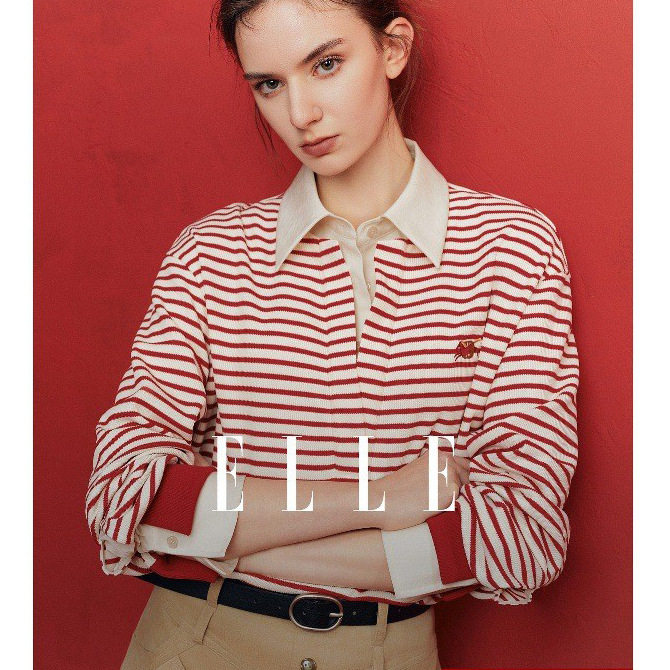 Striped Order Academy New Year Striped Sweatshirt for Women 2026 Spring New Design Loose Top