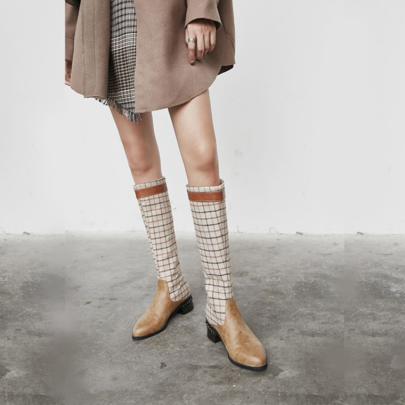 Cross-Border Foreign Trade Distribution of Large-Size Knee-High Boots, Independent Website, Amazon, Aliexpress, Wish Women's Shoes and Boots Customization