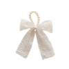 Summer hair rope with bow from pearl, hair accessory, Korean style, with embroidery