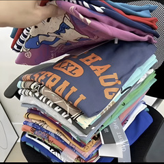1688服装卸売り2024夏の露店女装半袖tシャツ女性韓国版ゆるい純綿上着シャツ