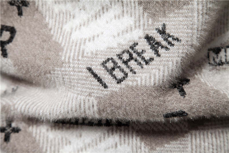 Round necked knitted autumn and winter new fashionable printed trend base sweater for men's top_voghion.com