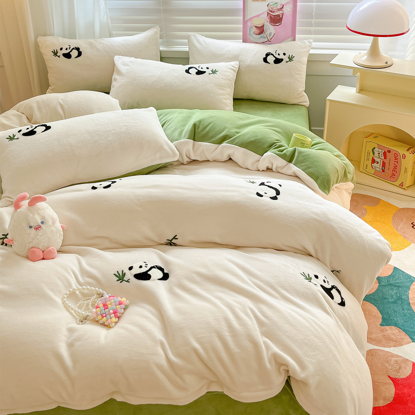 Cute panda-fellow white [thick milk-anti-static]