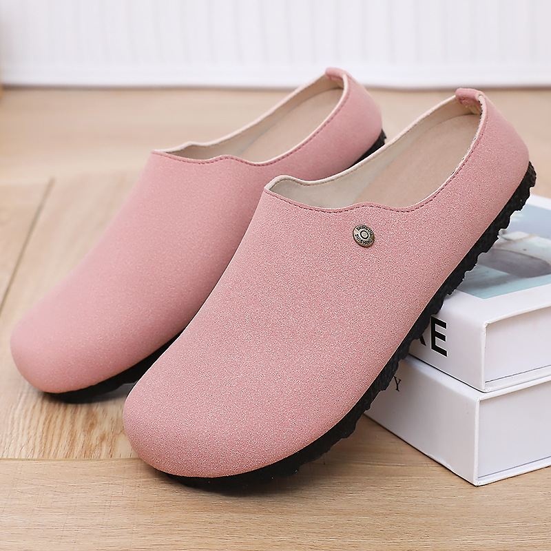 Zapatos individuales verano para mujer nuevo estilo zapatos casuales cómodos suela gruesa semipantuflas Baotou con un pie zapatos Birkenstock de suela blanda