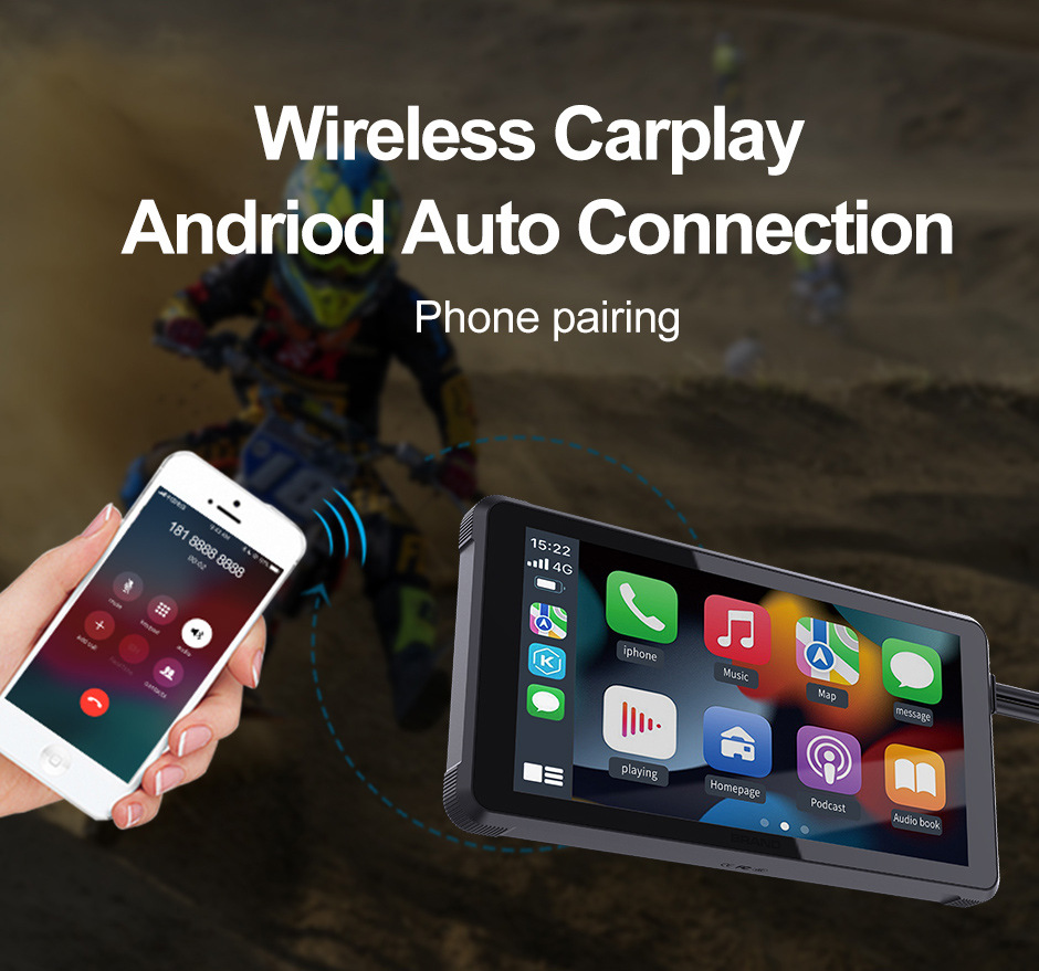 Cross-Border New Motorcycle Dual-Lens Navigation Screen Projection 1080P High-Definition Waterproof Carplay Driving Recorder