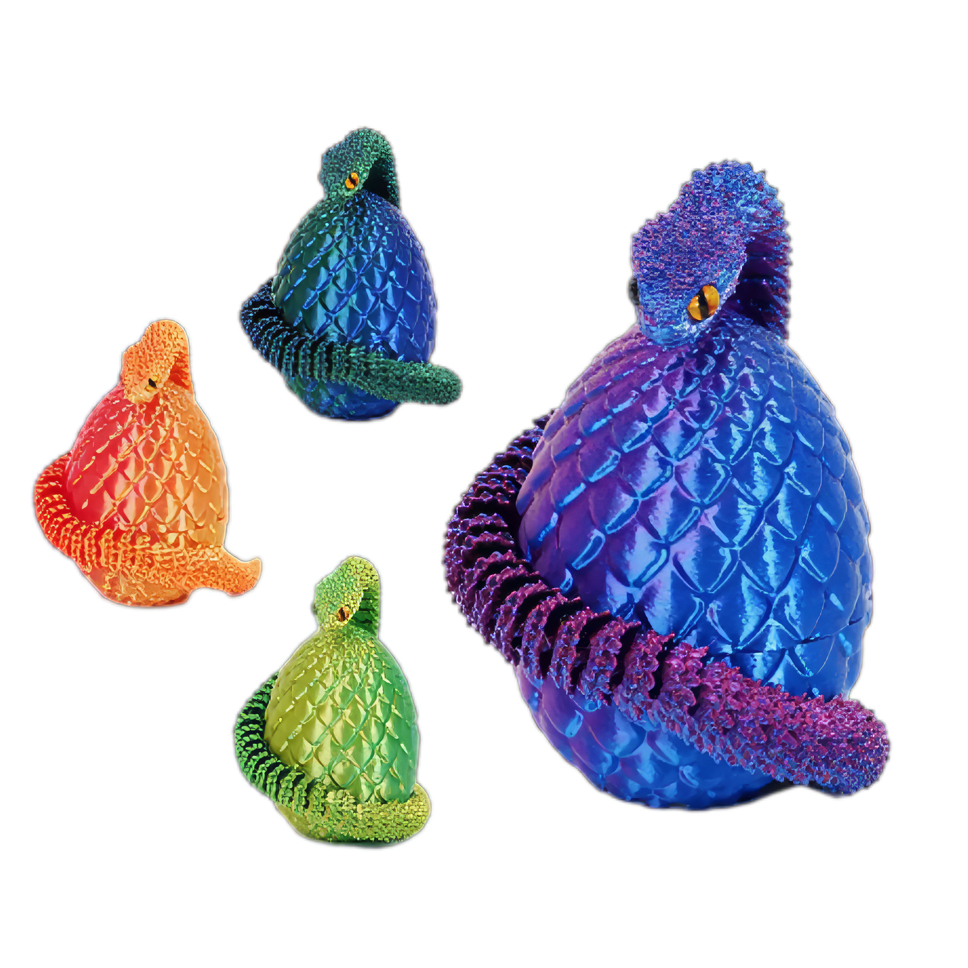 New Viper 3D Printed Snake Year Toy Figure Snake Egg Set with Movable Joints, Realistic Small Snake Model, Glow-In-The-Dark