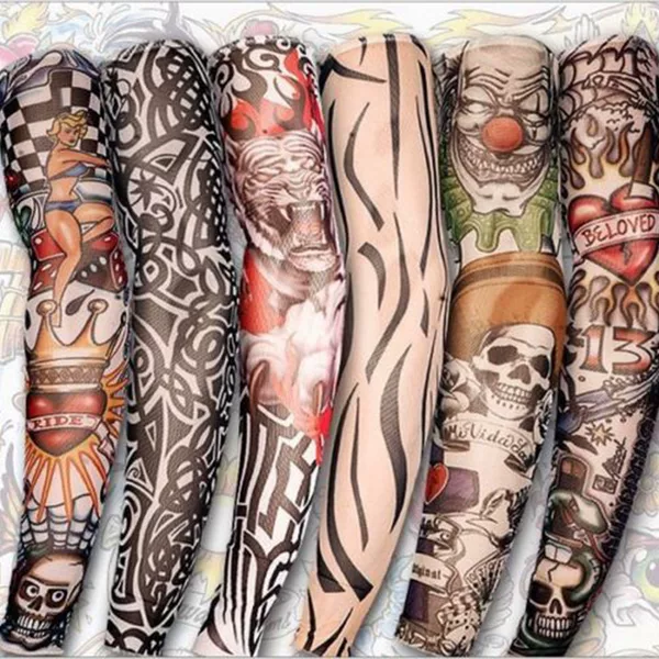 Outdoor Riding Sunscreen Tattoo Sleeves UV-resistant Flower Arm Sleeves Seamless Tattoo Sleeves 3d Simulation Tattoo Sleeves