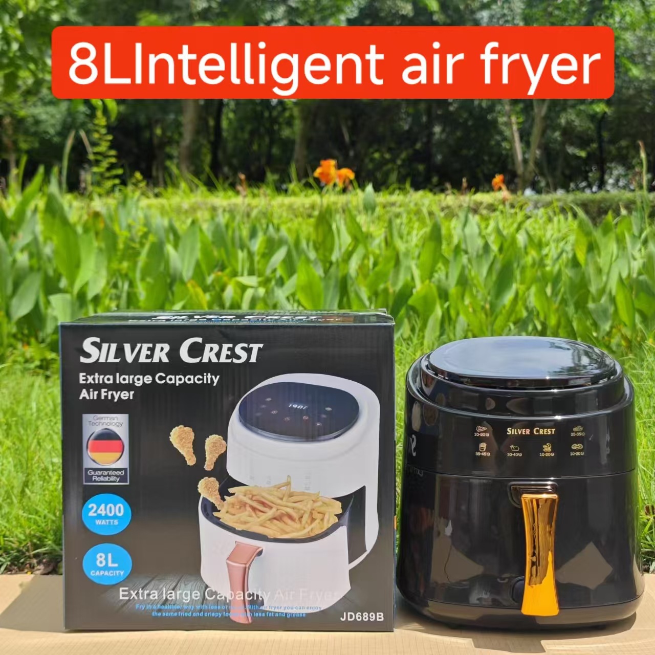 Cross-Border 8Lair Fryer Multi-Function Smart Touch Screen Oven Large Capacity Air Fryer Electric Fryer French Fries Machine