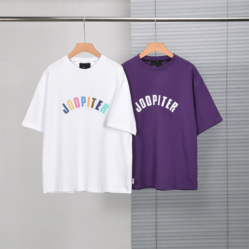 300g Wang Jiaer Tw Same Style Fei Dong Running Puppy Print Pattern Round Neck Short-Sleeved T-Shirt for Men and Women Couples