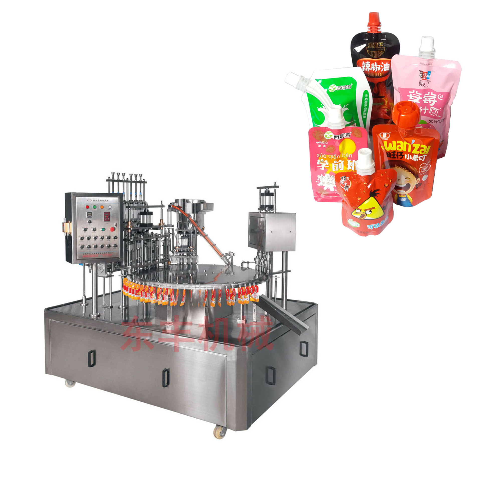 源头工厂 袋装果酱灌装旋盖机 吸嘴自立袋灌装机器 直立袋充填机