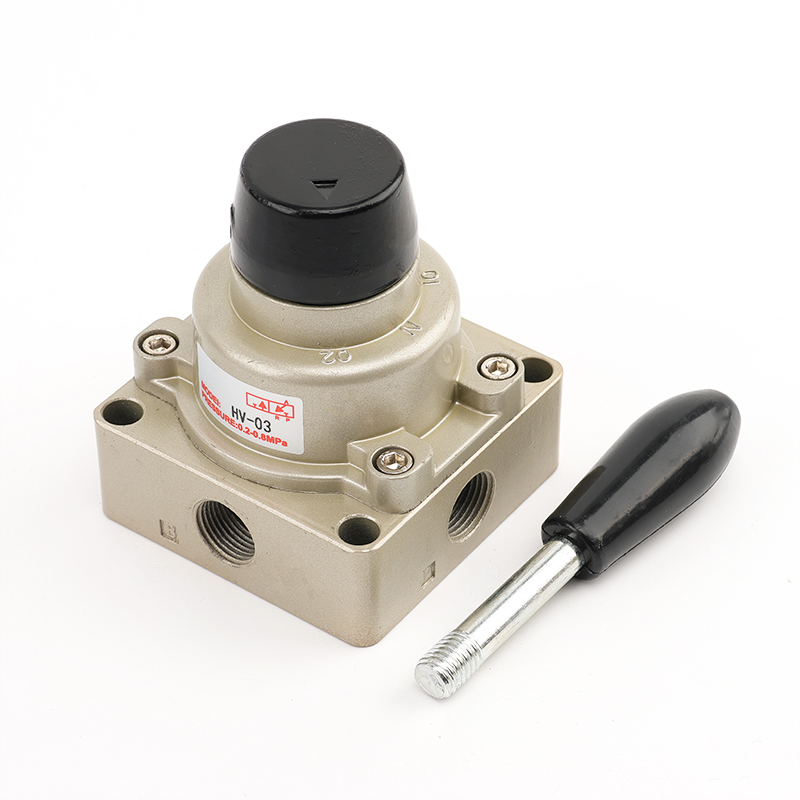 Componentes neumáticos interruptor manual de tres posiciones de cuatro vías válvula giratoria manual válvula de placa manual HV-02 HV-03 HV-04HV-200D