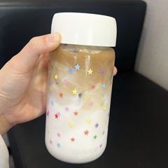 Ins小清新プラスチックカップ耐高温カップ高颜値カップ携帯透明カップ牛乳カップコーヒーカップ
