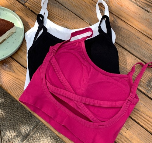 Hot girl's cross-beautiful back all-in-one bra pad wraps the chest with breathable fixed cups gathered backless suspenders tube top inner wear