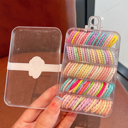 100 pack of children's candy-colored hair ties for girls, non-damaging colored elastic bands, high elasticity baby hair ties