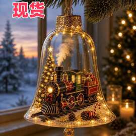 跨境创意 Light‑Up Holiday Scene发光节日场景摆件圣诞派对摆件