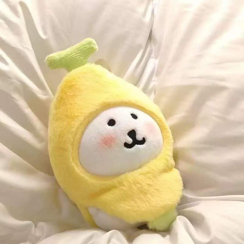 Cute Banana Baby Clothes Self-Deprecating Bear 10cm Cotton Doll Decorative Accessories Doll Dress up Stuffed Doll Headgear